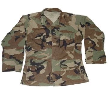 US GI Military Issue Used Woodland Camo BDU Shirts 4 US GI Military Issue Used Woodland Camo BDU Shirts - Image 2