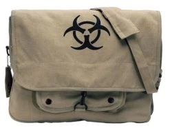 Vintage Canvas Paratrooper Bag W/ Bio-Hazard Symbol