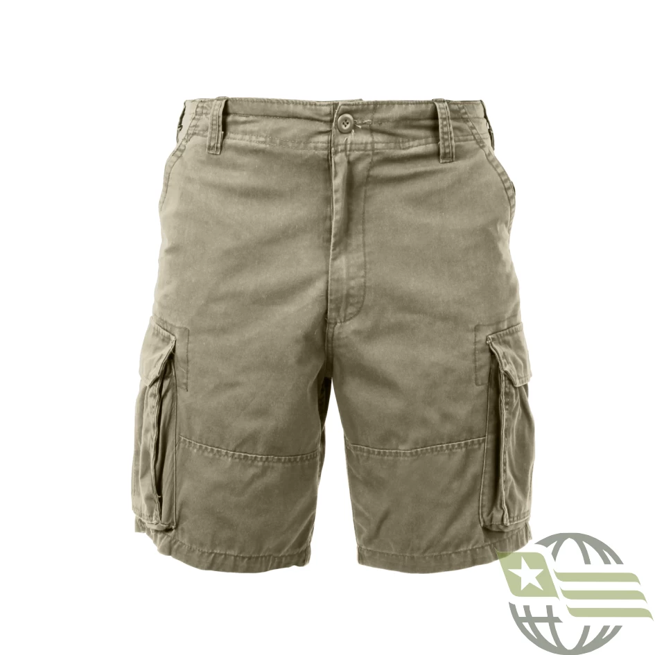 Khaki Vintage Paratrooper, Zipper Fly, Six Pockets - Cargo Shorts 3 Khaki Vintage Paratrooper, Zipper Fly, Six Pockets - Cargo Shorts