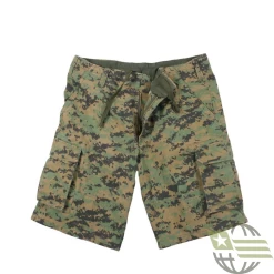 Woodland Digital Camo, Vintage Paratrooper, Zipper Fly - Cargo Shorts