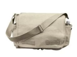 Stone Khaki Washed Messenger Bag