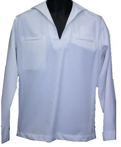 GI US Navy White Poly Middy Top