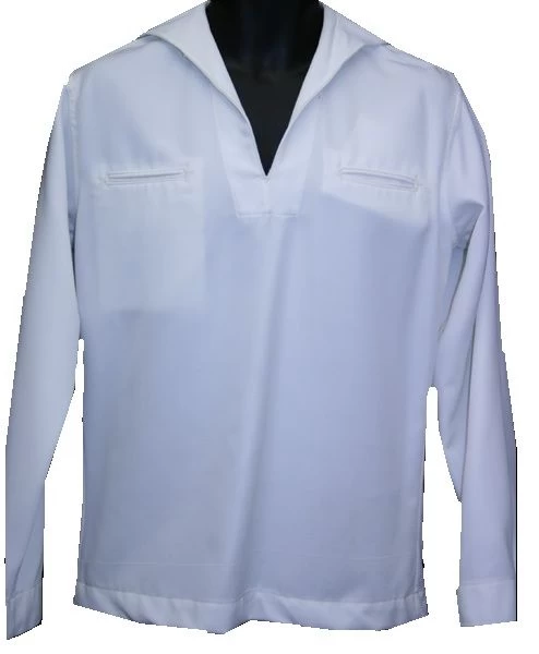 GI US Navy White Poly Middy Top 3 GI US Navy White Poly Middy Top