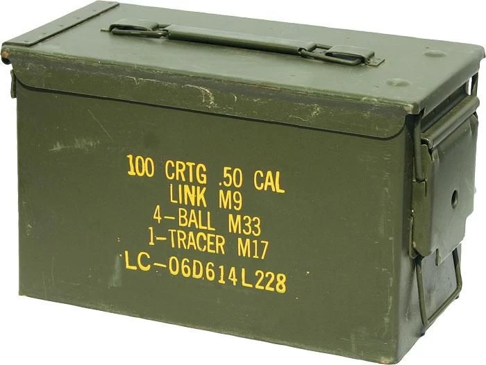 US GI Military Surplus .50 Cal. Ammo Box - 5.56 Can 3 US GI Military Surplus .50 Cal. Ammo Box - 5.56 Can