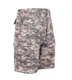 ACU Digital Camo, Button Fly, Adjustable Waist Tabs - BDU Shorts -GI - Army Issue Surplus Store acu digital camo bdu shorts front side 1