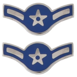 Air Force E-2 Airman Metal Chevron Rank Insignia