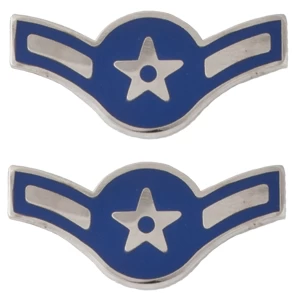 Air Force E-2 Airman Metal Chevron Rank Insignia 3 Air Force E-2 Airman Metal Chevron Rank Insignia