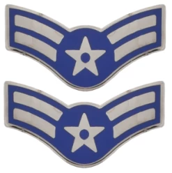 Air Force E-3 Airman First Class Metal Chevron Rank Insignia
