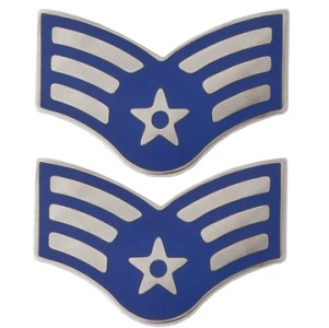 Air Force E-4 Senior Airman Metal Chevron Rank Insignia 3 Air Force E-4 Senior Airman Metal Chevron Rank Insignia