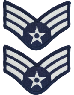 Air Force Chevron Blue And Silver (Pair) Senior Airman