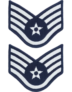 Air Force Chevron Blue And Silver (Pair) Staff Sergeant