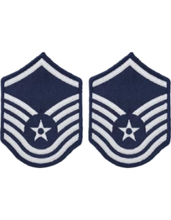 Air Force Chevron Blue And Silver (Pair) Master Sergeant