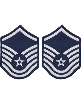 Air Force Chevron Blue And Silver (Pair) Master Sergeant 3 Air Force Chevron Blue And Silver (Pair) Master Sergeant
