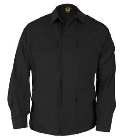 Black Poly Cotton Twill BDU Shirt