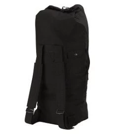 Black Canvas Double Strap Duffle Bag