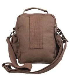 Canvas & Leather Travel Shoulder Bag -GI - Army Issue Surplus Store canvas leather shoulder bag 3