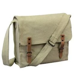 Military Vintage Canvas Medic Bag W/Leather Straps -GI - Army Issue Surplus Store canvas medic bag tan