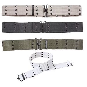 Military Style Canvas Pistol Belt With Metal Buckle 3 Military Style Canvas Pistol Belt With Metal Buckle