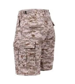 Desert Digital Camo, Button Fly, 6 Pockets, Perfect Fit - BDU Shorts -GI - Army Issue Surplus Store desert digital camo bdu shorts back side 1