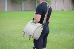 Leather & Canvas Trailblazer Laptop Bag Khaki