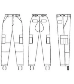 Khaki Poly/Cotton Twill BDU Pants 9 Khaki Poly/Cotton Twill BDU Pants -GI - Army Issue Surplus Store khaki bdu pants line drawing