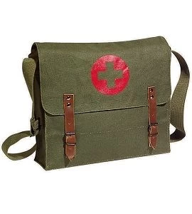 Military Vintage Canvas Medic Bag W/Medics Cross Symbol 4 Military Vintage Canvas Medic Bag W/Medics Cross Symbol - Image 2
