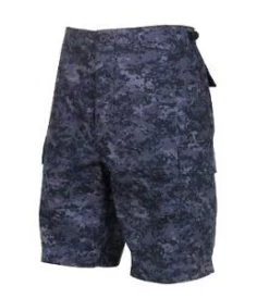 Midnight Digital Camo, 6 Pockets, Adjustable Waist Tabs - BDU Shorts