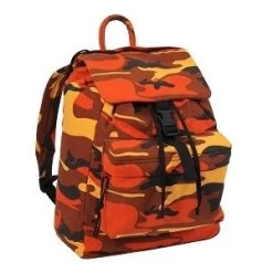 Lightweight Canvas Day Pack -GI - Army Issue Surplus Store orange camo day pack