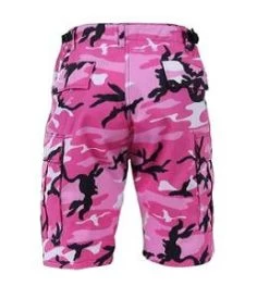 Pink Camo BDU Shorts - Button Fly, Six Pockets, Durable Cotton -GI - Army Issue Surplus Store pink camo bdu shorts back 1