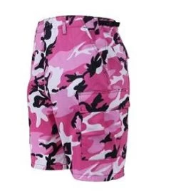 Pink Camo BDU Shorts - Button Fly, Six Pockets, Durable Cotton -GI - Army Issue Surplus Store pink camo bdu shorts side side2 1