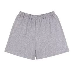 Grey Physical Shorts, Elastic Waistband, Poly/Cotton Blend - Training Shorts