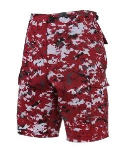 Red Digital Camo, Button Fly, 6 Pockets, Durable Cotton - Camo Shorts 5 Red Digital Camo, Button Fly, 6 Pockets, Durable Cotton - Camo Shorts - Image 3