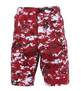 Red Digital Camo, Button Fly, 6 Pockets, Durable Cotton - Camo Shorts 3 Red Digital Camo, Button Fly, 6 Pockets, Durable Cotton - Camo Shorts