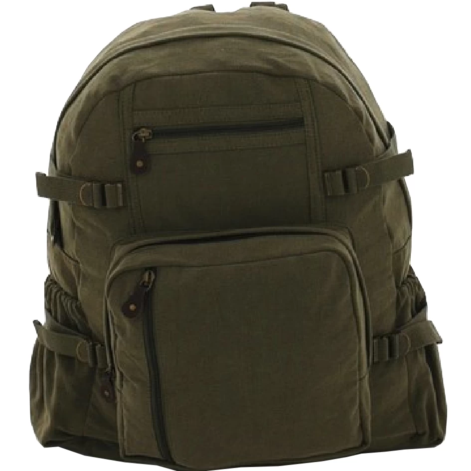 Vintage Jumbo Canvas Backpack Rucksack 8 Vintage Jumbo Canvas Backpack Rucksack - Image 6