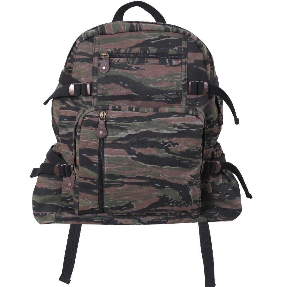 Vintage Jumbo Canvas Backpack Rucksack 4 Vintage Jumbo Canvas Backpack Rucksack - Image 2