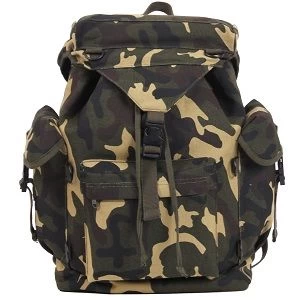 Woodland Camo Canvas Outdoorsman Rucksack 4 Woodland Camo Canvas Outdoorsman Rucksack - Image 2