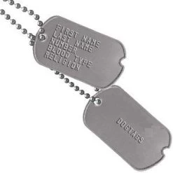 Stainless Steel Notched Dog Tag Set