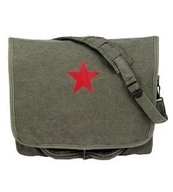 Vintage Paratrooper Shoulder Bag W/Red Star