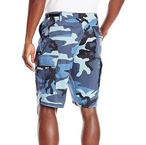 Camo Sky Blue, Adjustable Waist Tabs, Button Fly, Six Pockets - Camo Shorts 8 Camo Sky Blue, Adjustable Waist Tabs, Button Fly, Six Pockets - Camo Shorts - Image 6