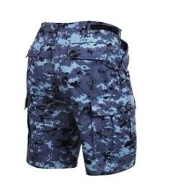 Sky Blue Digital Camo, Button Fly, 6 Pockets - Camo Shorts 8 Sky Blue Digital Camo, Button Fly, 6 Pockets - Camo Shorts -GI - Army Issue Surplus Store sky blue digital camo bdu shorts back side 1