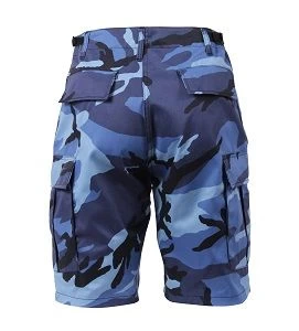Camo Sky Blue, Adjustable Waist Tabs, Button Fly, Six Pockets - Camo Shorts 4 Camo Sky Blue, Adjustable Waist Tabs, Button Fly, Six Pockets - Camo Shorts - Image 2