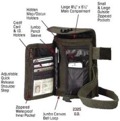 Canvas Travel Passport Portfolio Organizer Bag 11 Canvas Travel Passport Portfolio Organizer Bag -GI - Army Issue Surplus Store travel portfolio with leather 1