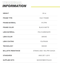 Bollé Tryon Safety Glasses -GI - Army Issue Surplus Store tryon tech info