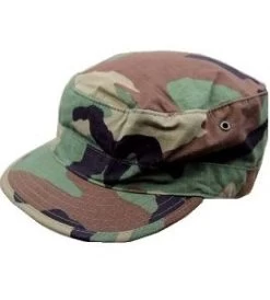 US GI Military Issue Hot Weather Woodland Camo BDU Patrol Cap