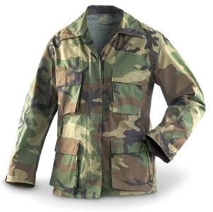 US GI Military Issue Used Woodland Camo BDU Shirts 3 US GI Military Issue Used Woodland Camo BDU Shirts