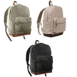 Vintage Canvas Teardrop Backpack W/ Leather Accents