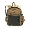 Deluxe Vintage Backpack With Mesh Front Pocket & Star 1 Deluxe Vintage Backpack With Mesh Front Pocket & Star -GI - Army Issue Surplus Store vintage canvas backpack with red star