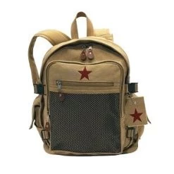 Deluxe Vintage Backpack With Mesh Front Pocket & Star