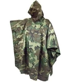 US Woodland Camo Ripstop Military Poncho